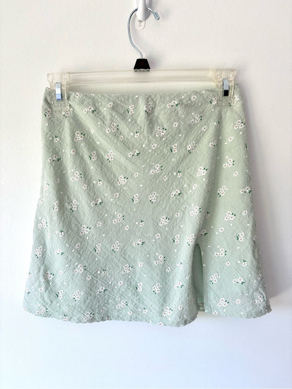 Princess Polly Green Mini Skirt Dainty White Floral Coquette Feminine Delicate
